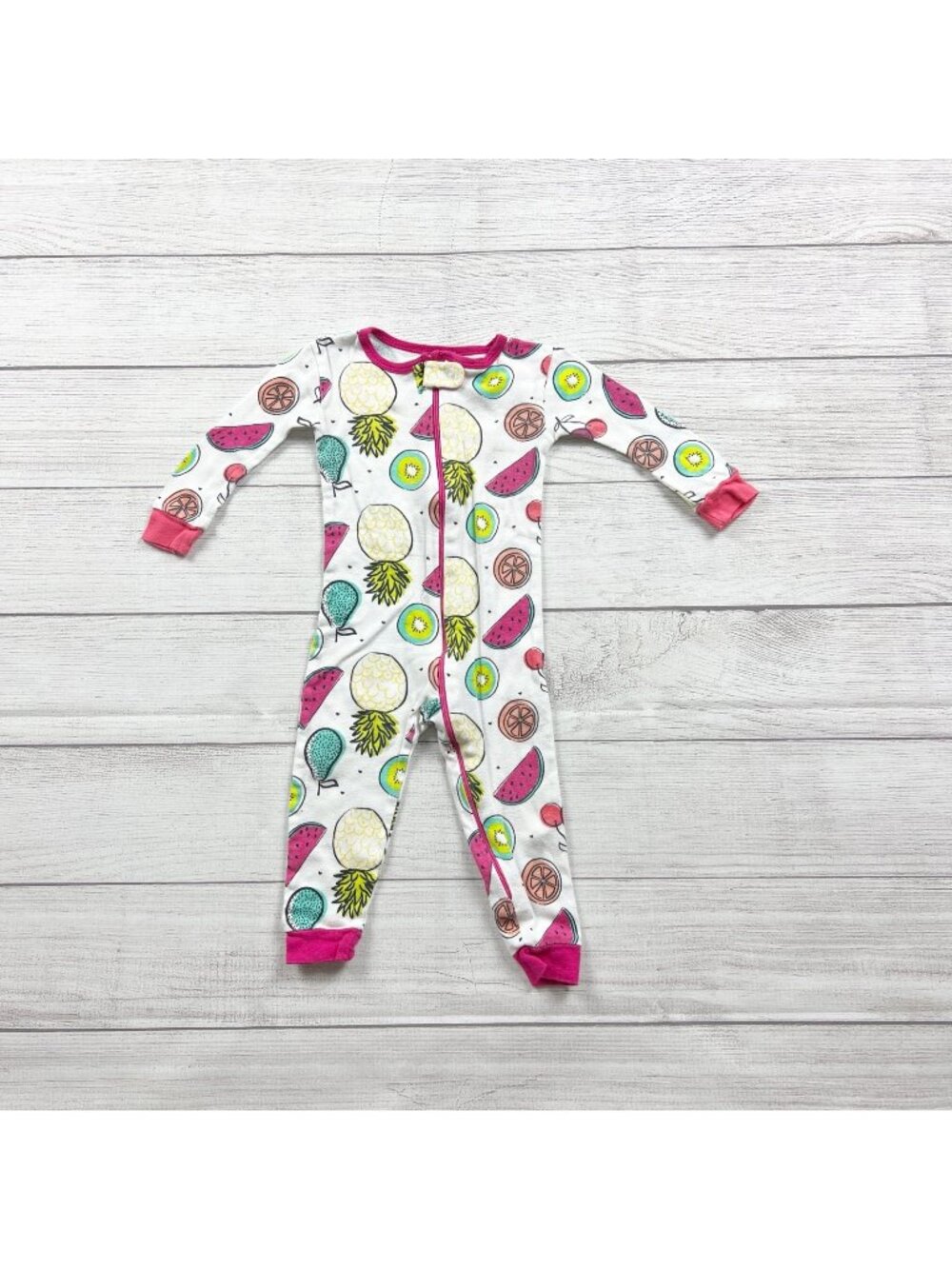 Lamaze Baby Girls Footless Sleeper Romper Fruit Print Long Sleeve 9-12 Months